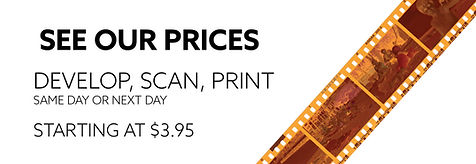See our prices DEVELOP, SCAN, PRINT starting at $3.95 with Film services available.