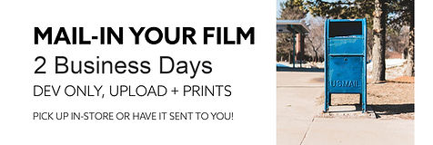 Mail-in your film: 2 Business Days, DEV ONLY, UPLOAD + PRINTS, pick up in-store.