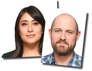 Two passport photos of a woman and a man, theshutterbug.